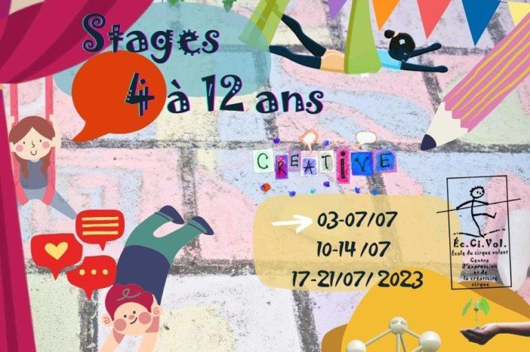 Stage 10/07 – 14/07/2023 expression, cirque, et créativité