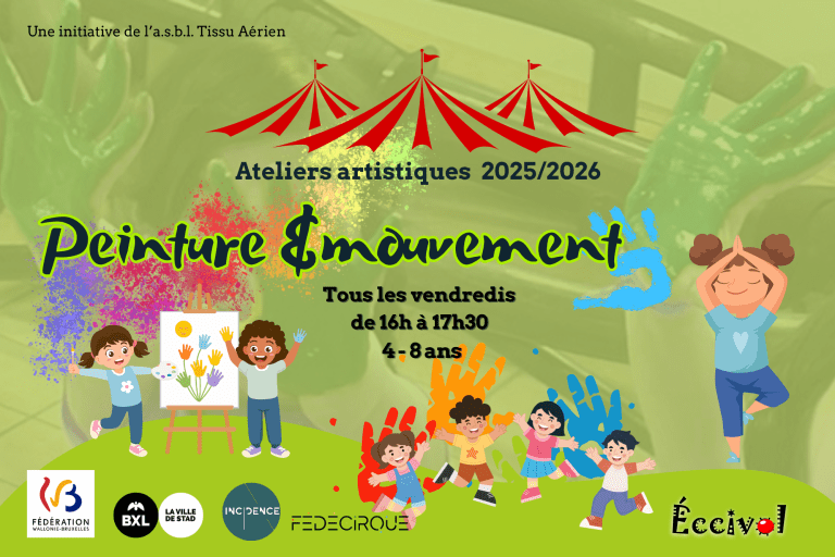 Atelier artistique 4 – 8 ans à Bruxelles – Éc.Ci.Vol (2025–2026)