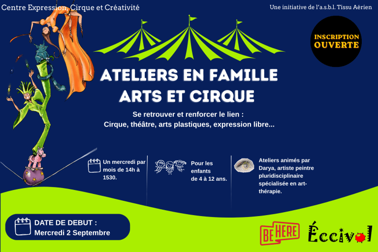 Les Ateliers en Famille à Bruxelles-Arts et Cirque